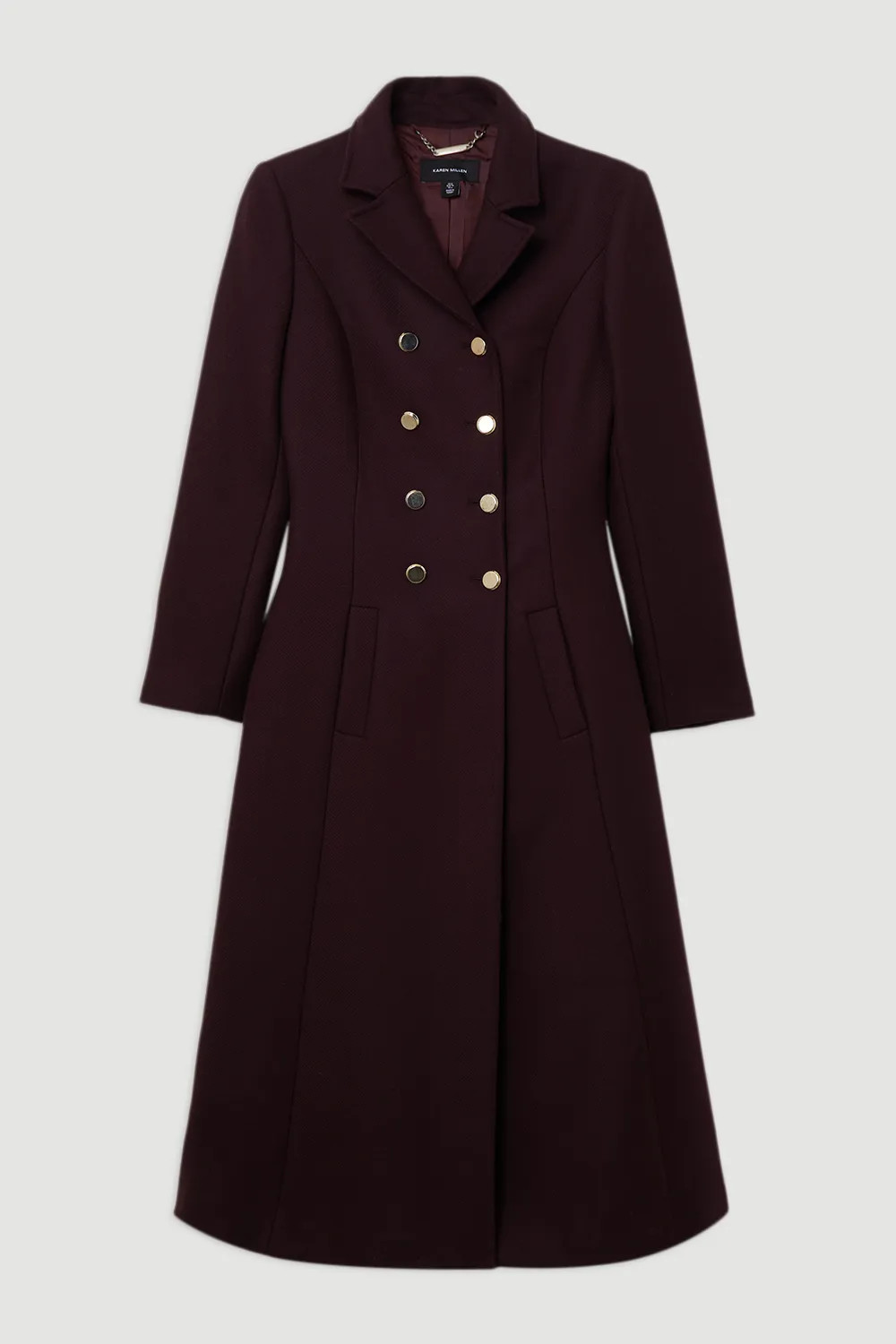 Jackets & Coats | Premium Italian Manteco Wool Military Full Skirted Tailored Midaxi Coat | Karen... | Debenhams UK