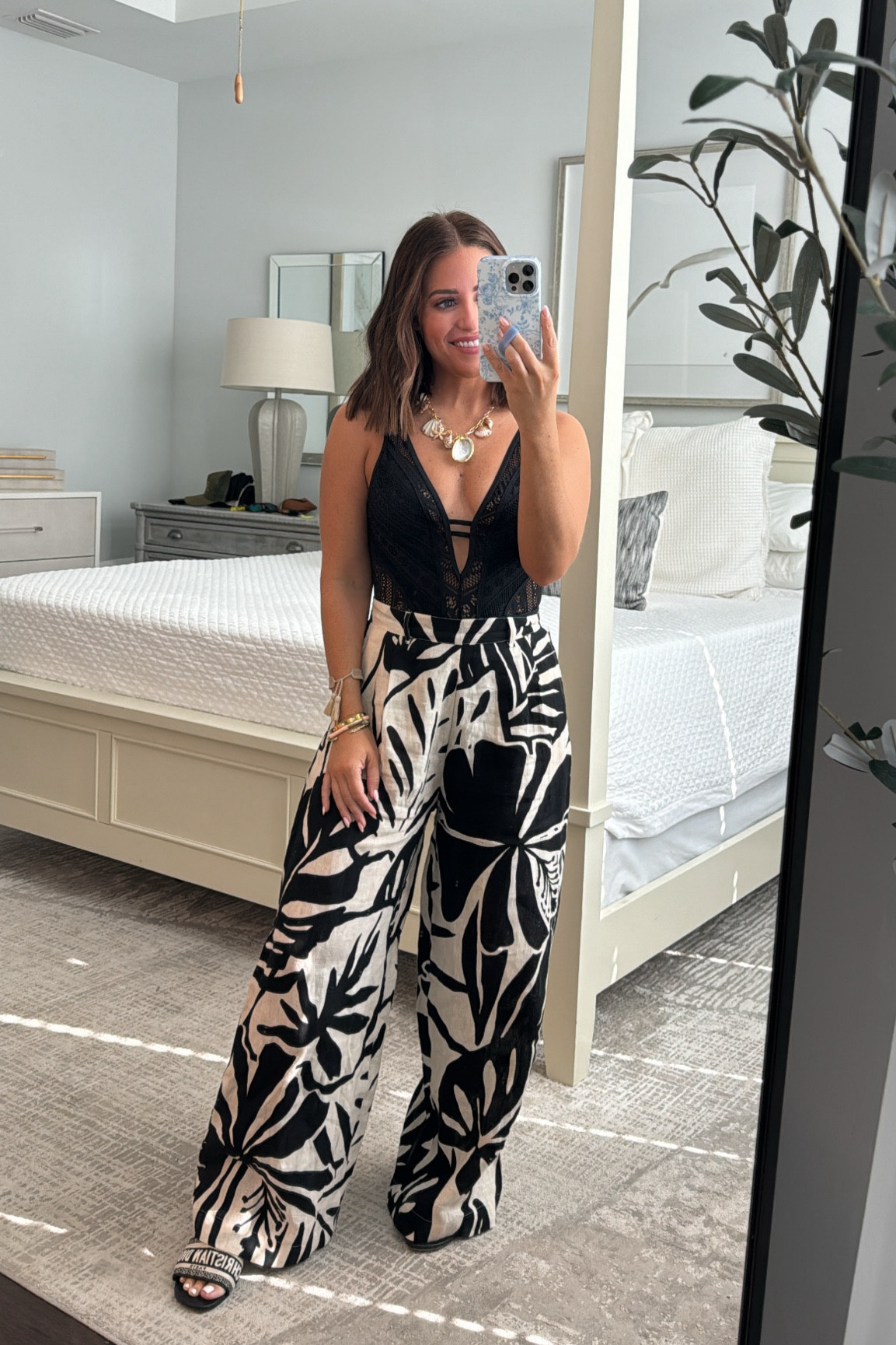 Wearing small in swimsuit & xs in pants (run big). Also linking my shell necklace- have received so many compliments on it! 

#LTKSaleAlert #LTKSwim #LTKFindsUnder100