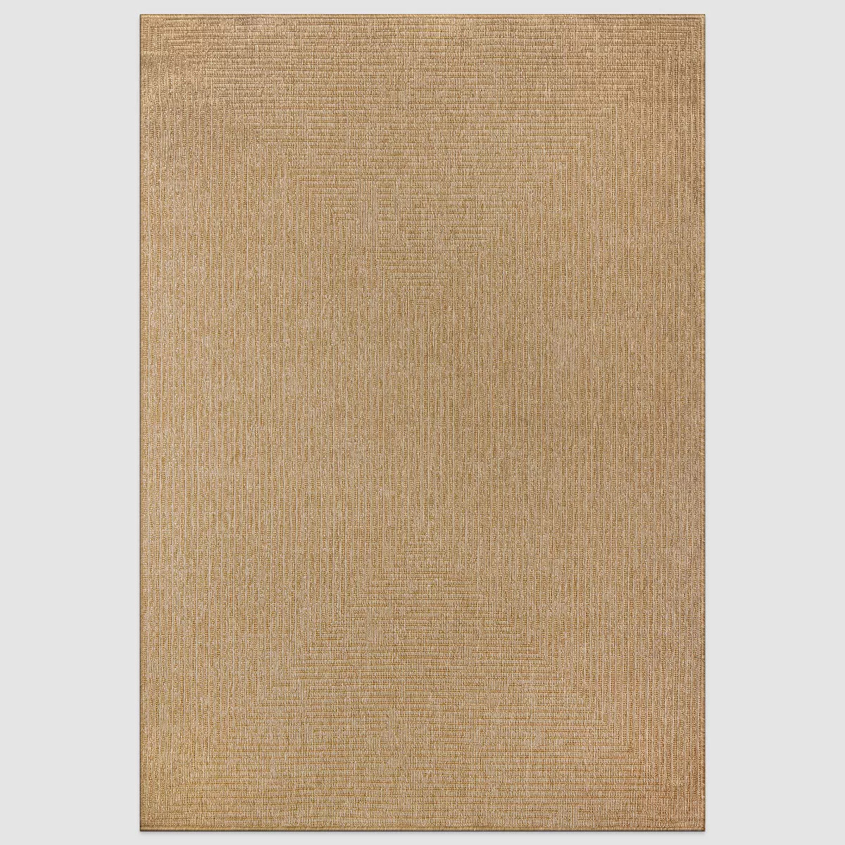 World Rug Gallery Distressed Frame Reversible Jute-Look Indoor/Outdoor Rug - NATURAL 5'X7' | Target