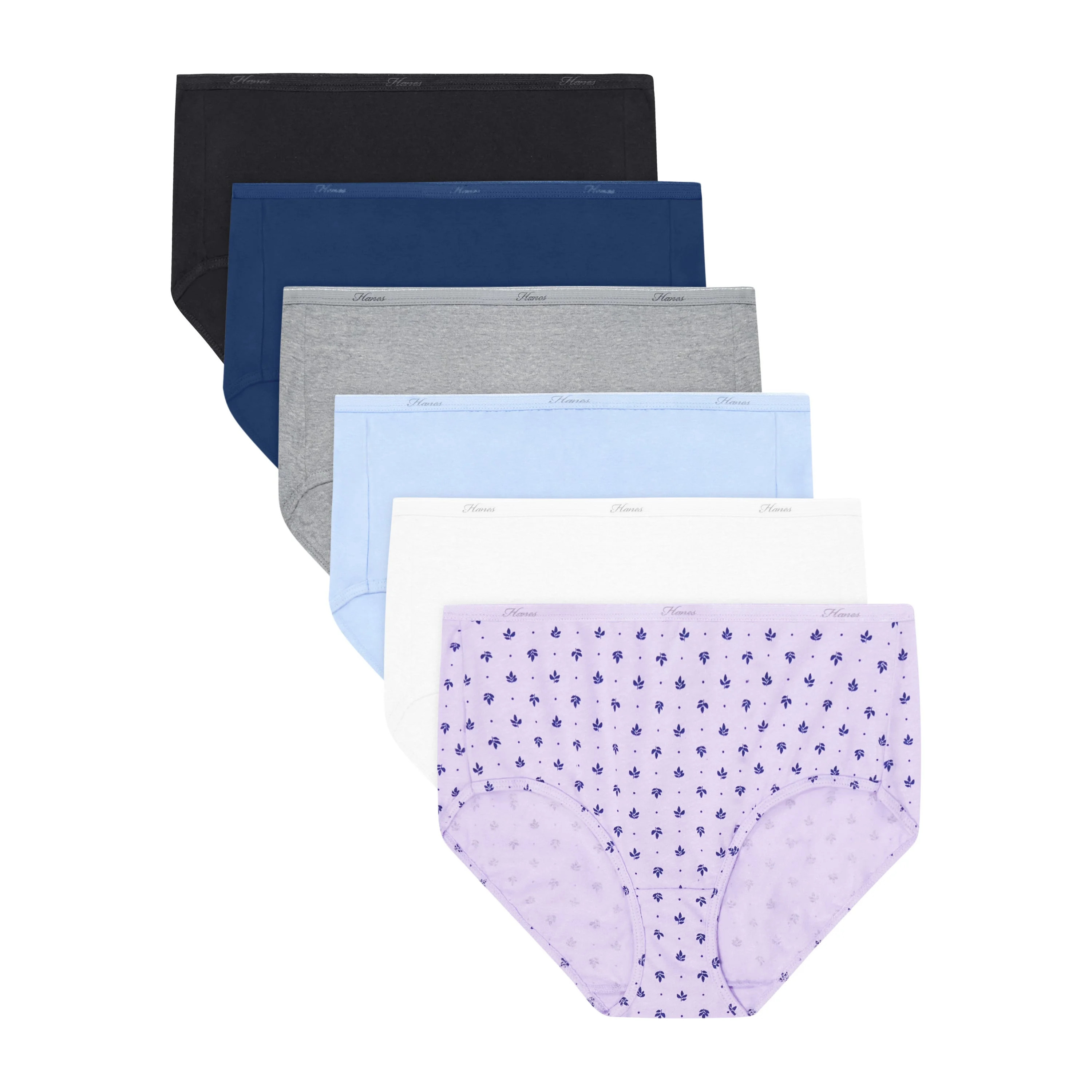 Hanes Women's Cotton Brief Underwear, Moisture-Wicking, 6-Pack Assorted 10 | Hanes.com
