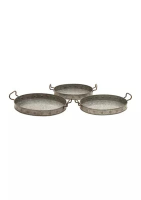 Monroe Lane Farmhouse Metal Tray - Set of 3 | Belk