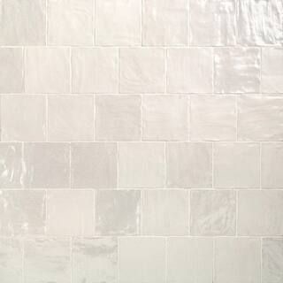 Ivy Hill Tile Amagansett White 4 in. x 4 in. 9mm Satin Ceramic Wall Tile (5.38 sq. ft. / box)-EXT... | The Home Depot