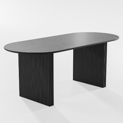 67" Dining Table with Striped Double Pedestal for 6 People | Target