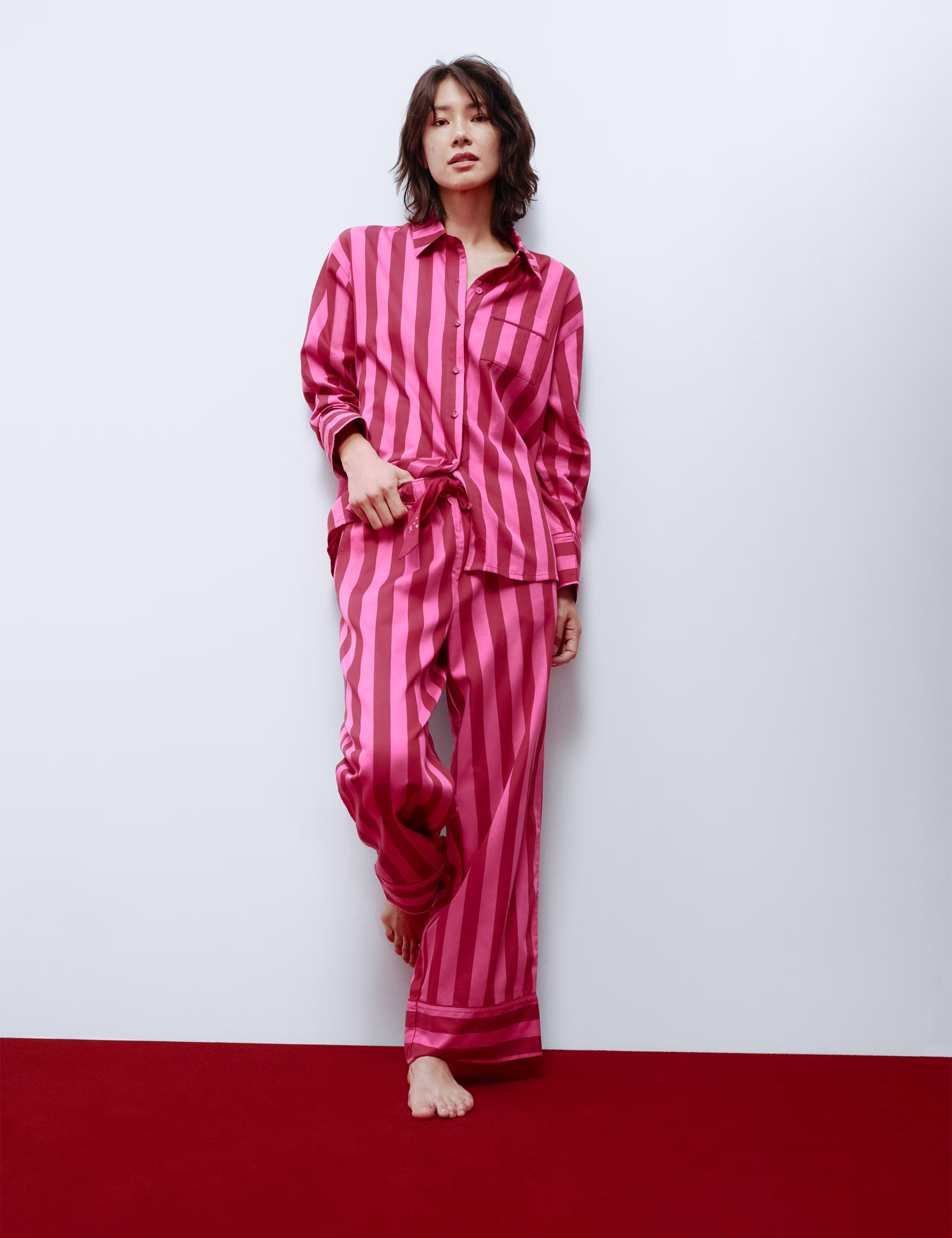 Pure Cotton Sateen Striped Pyjama Set | Marks & Spencer (UK)