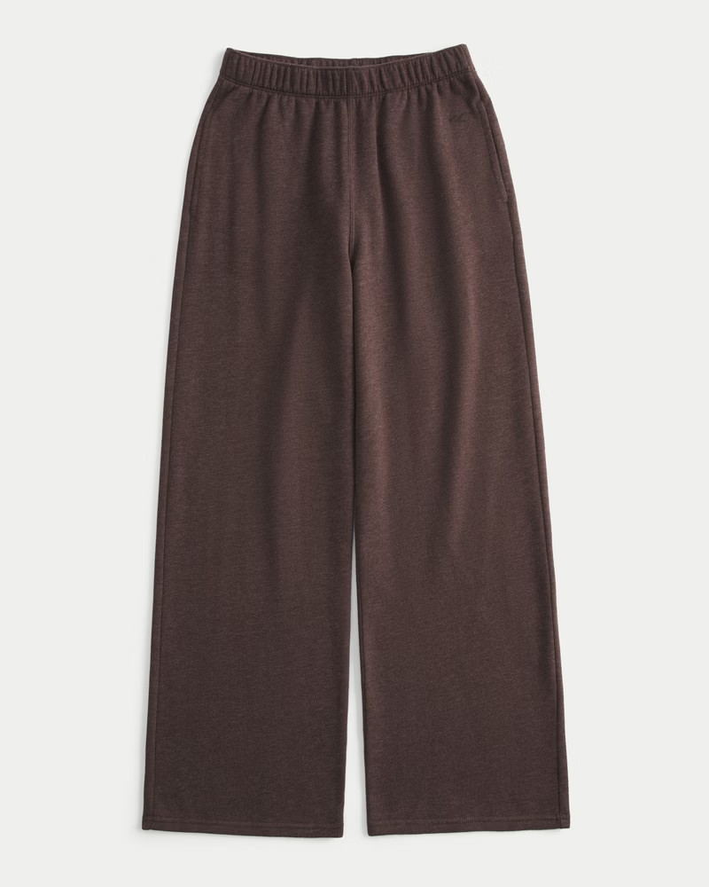 Women's Hollister Feel Good Fleece Wide-Leg Pants | Women's Bottoms | HollisterCo.com | Hollister (US)