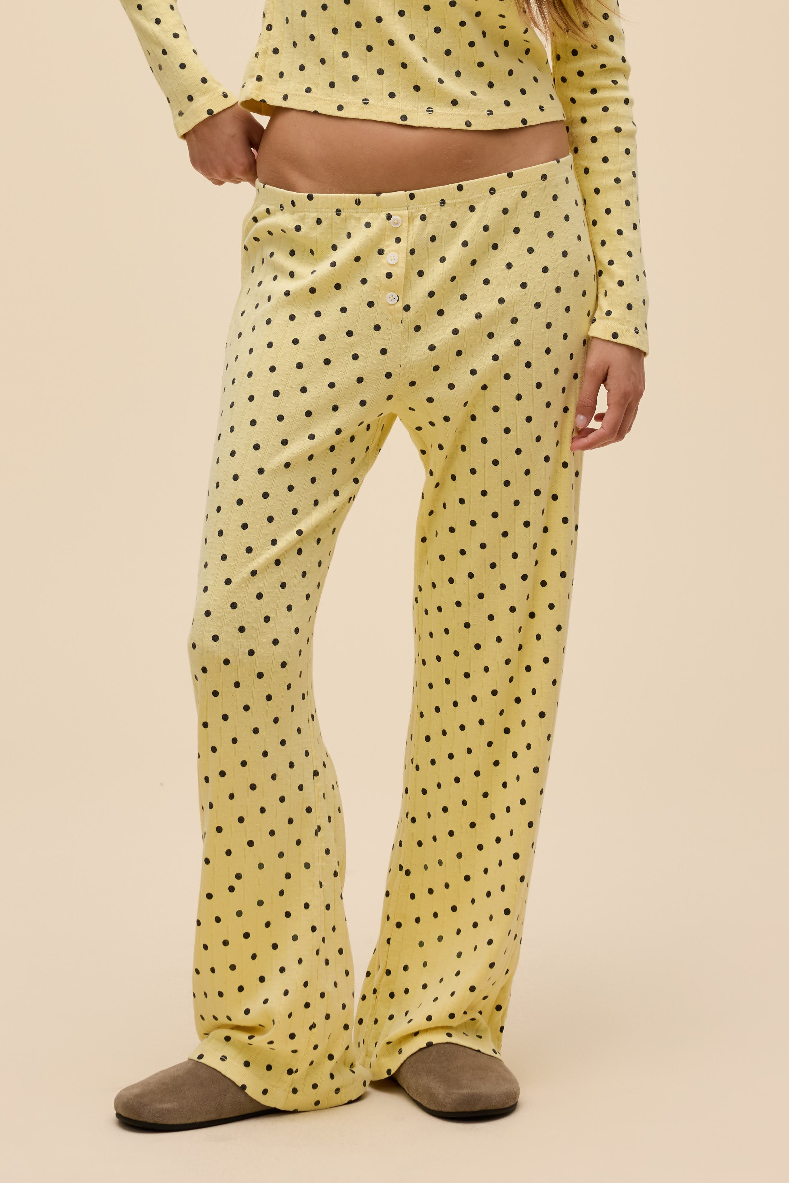 Polka Dot Pointelle Lounge Pant | Daydreamer