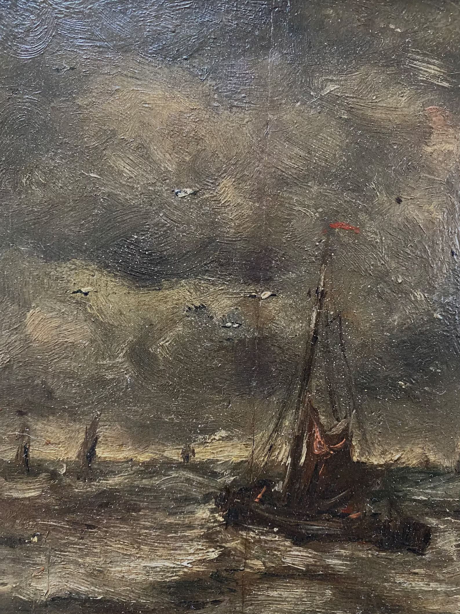 Antique Dark Seascape Oil Painting, Antique Sailboat Oil Painting, Moody Ocean Scape, Dutch Oil, ... | Etsy (US)