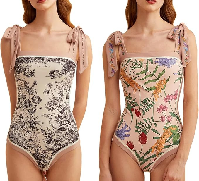 ASHER FASHION Women's One Piece Swimsuit -Bathing Suit for Women Tummy Control Reversible Bustier... | Amazon (US)