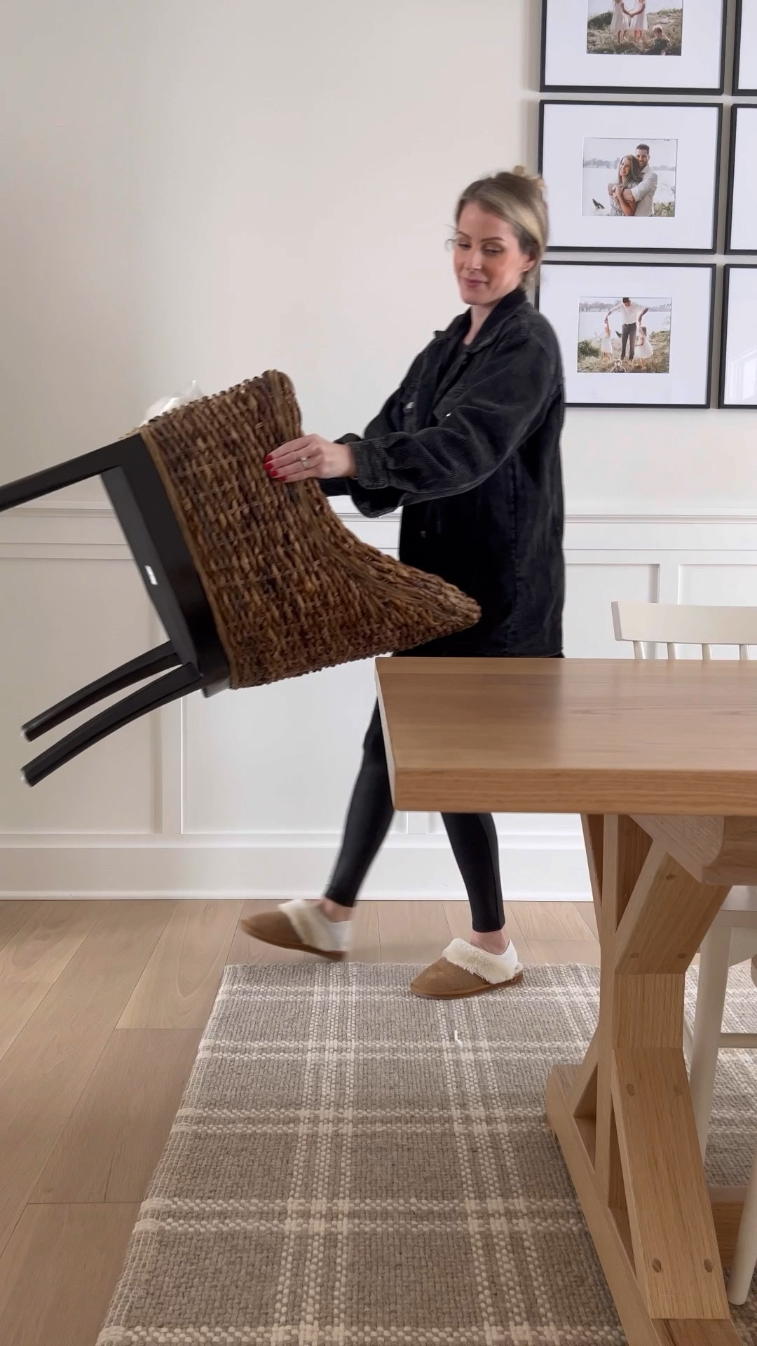 My favorite woven dining room end chairs are back in stock! 

#LTKhome #LTKVideo