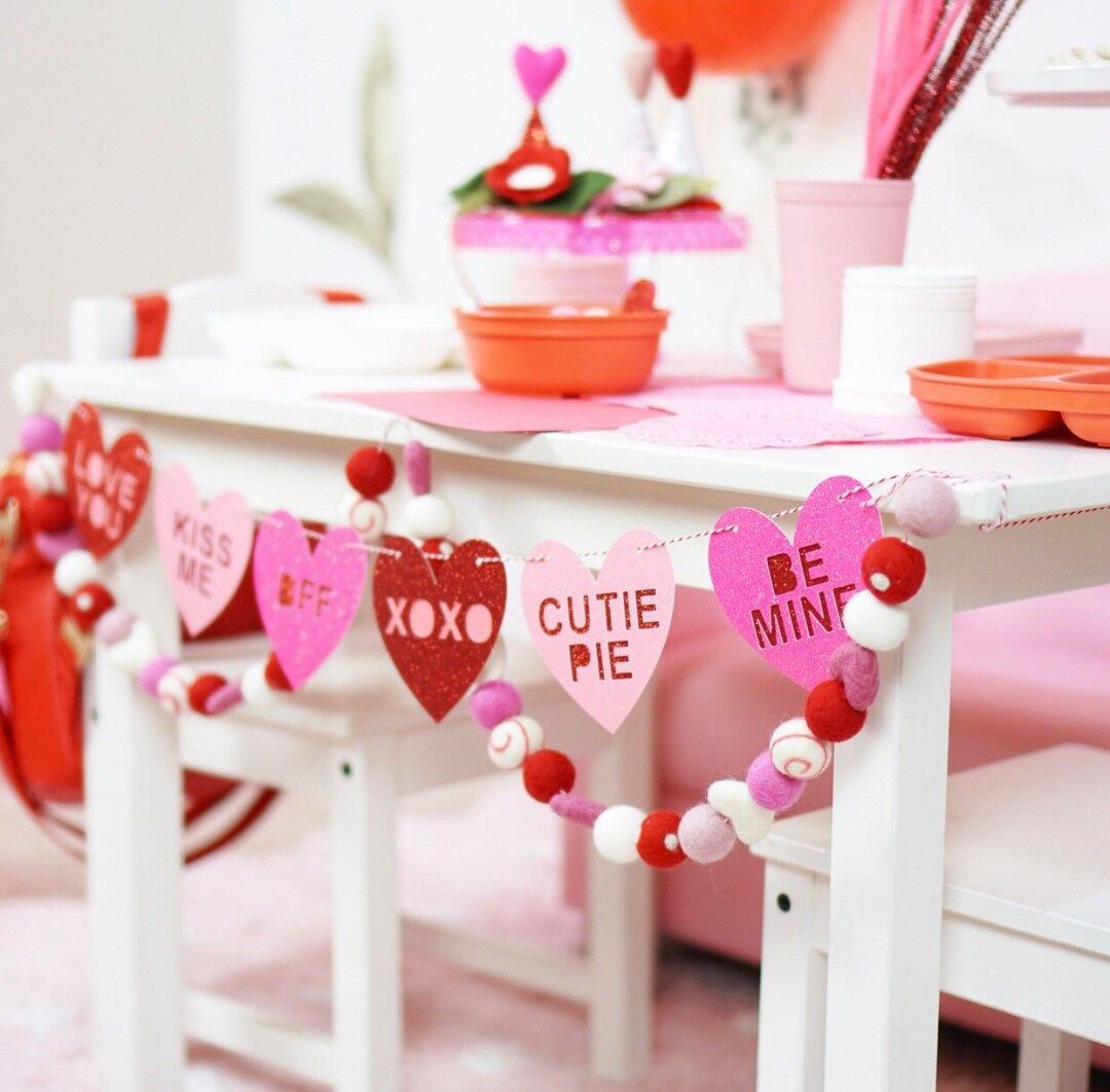 Conversation Hearts Banner | Valentine's Day Banner | Valentine Party Decorations | Be My Valenti... | Etsy (US)