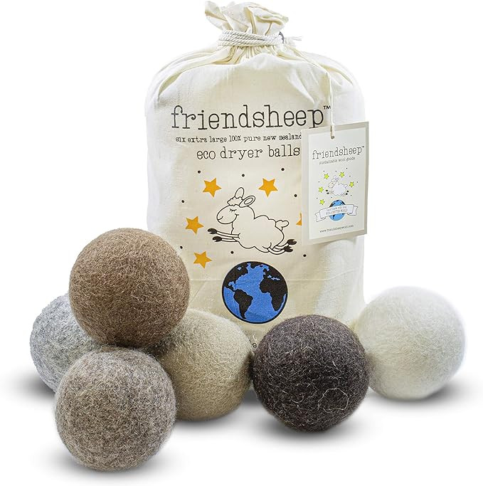 Friendsheep Wool Dryer Balls, Organic Reusable Fabric Softener Alternative for Laundry, Handmade,... | Amazon (US)