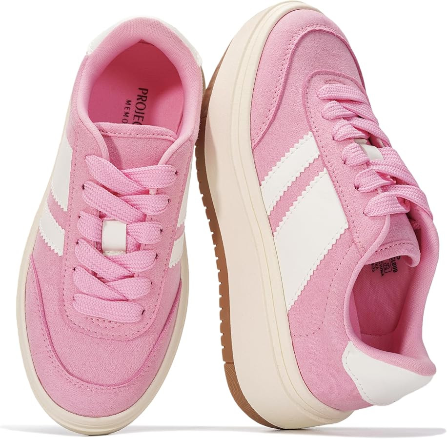 Project Cloud Platform Girls Sneakers - Lightweight Memory Foam Insole Lace-up Kids Shoes with Tr... | Amazon (US)