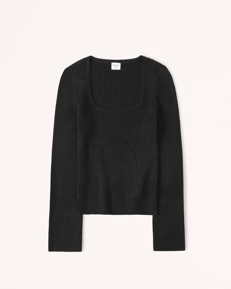 LuxeLoft Squareneck Sweater | Black Sweater Sweaters | Abercrombie Sweater | Spring Outfits | Abercrombie & Fitch (US)