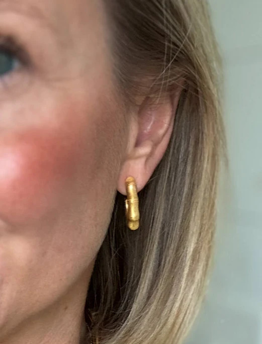 Bamboo Gold Hoops | Vivian Drew