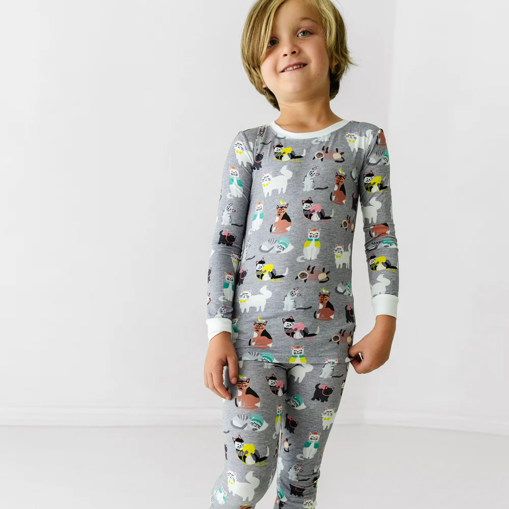 Cozy Cats Two-Piece Pajama Set | Little Sleepies