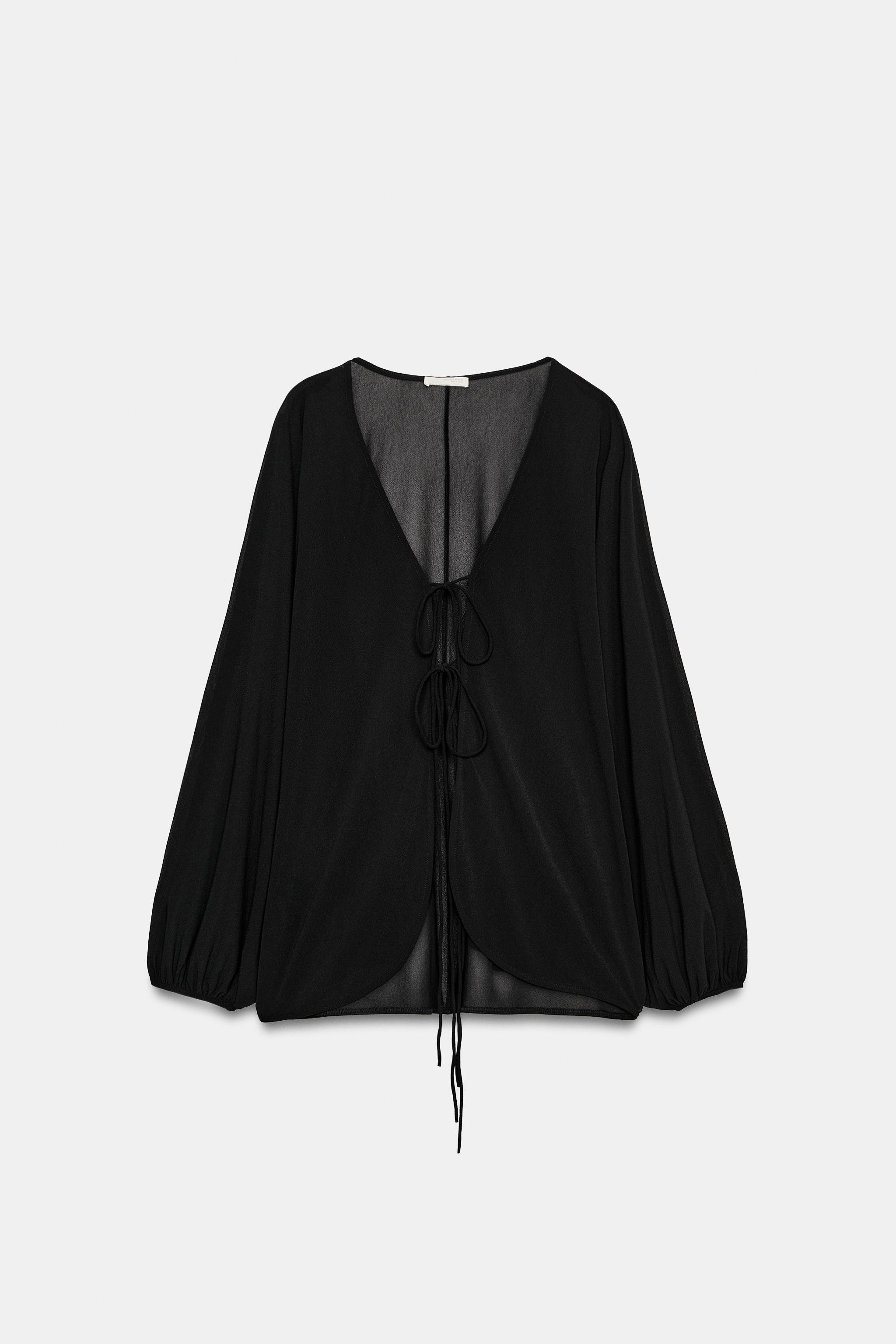 PUFF SLEEVE CREPE TOP | Zara UK