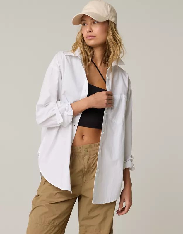 OFFLINE By Aerie Long Sleeve Button Up Shirt | Aerie