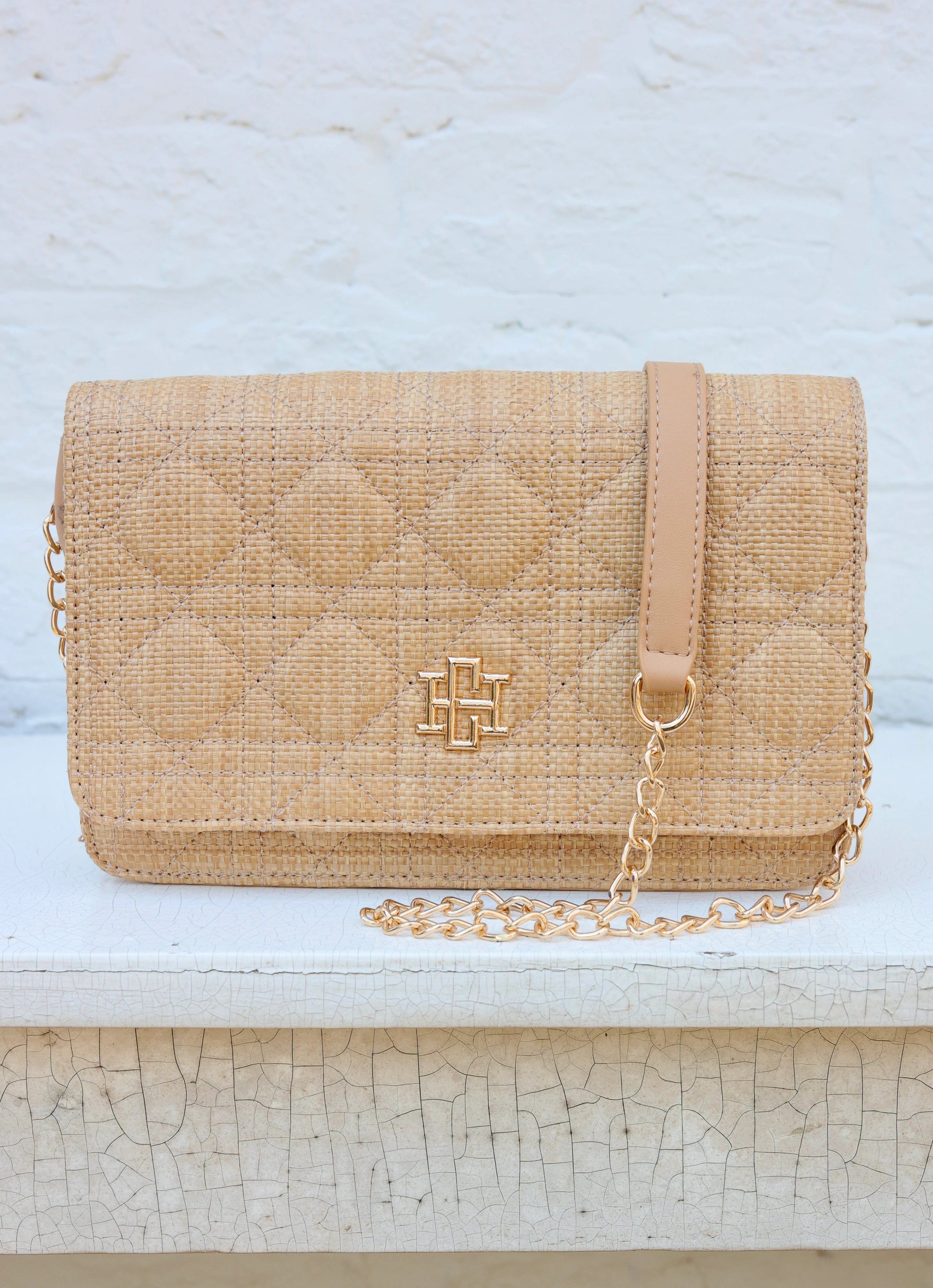 Bryn Clutch/Crossbody Natural Quilted LQ | Caroline Hill