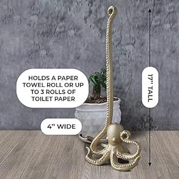 Gold Octopus Toilet Paper Holder | Rustic Towel Holder | Octopus Decor That’s a Unique Toilet Paper  | Amazon (US)
