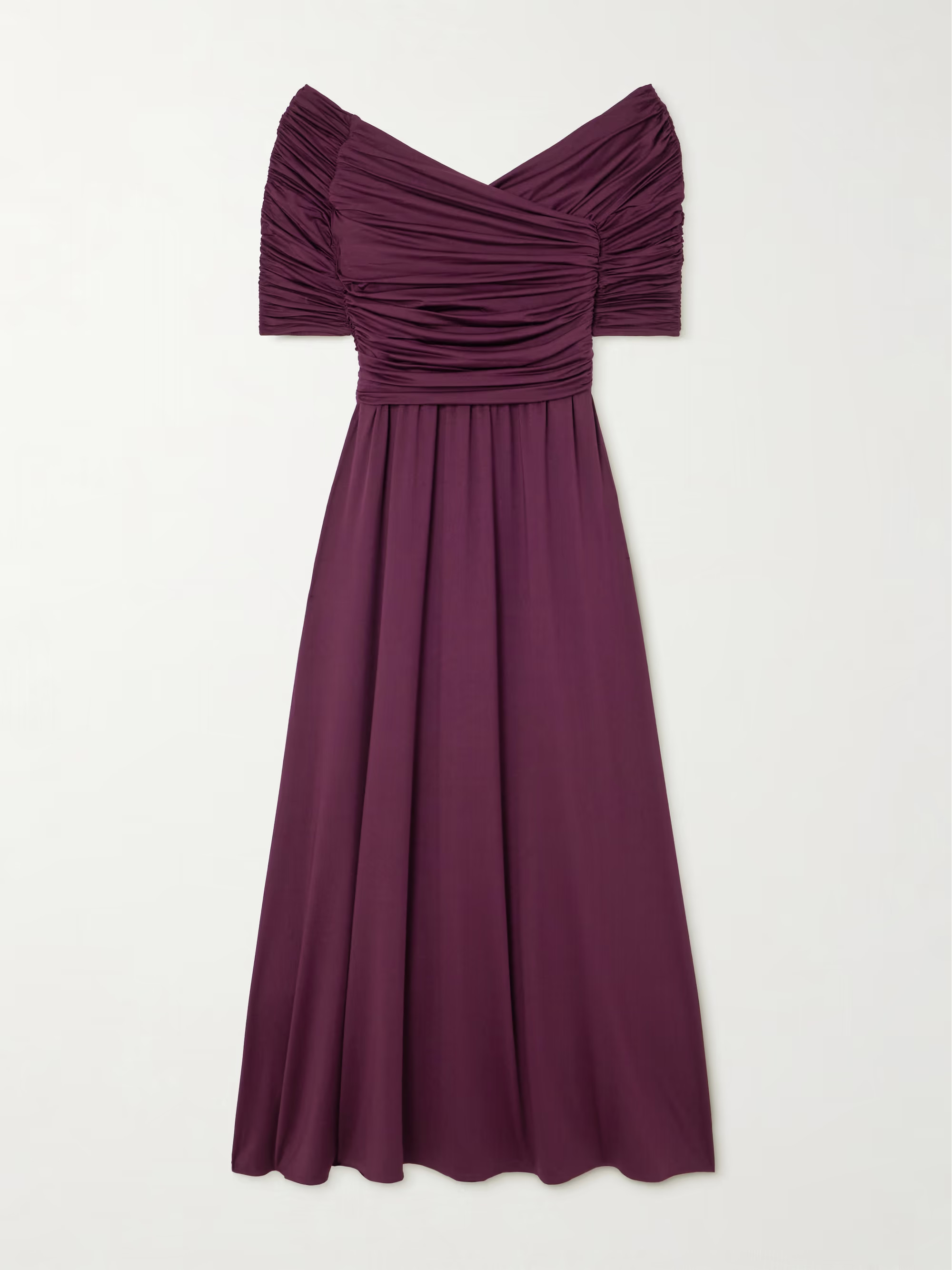 Char ruched wrap-effect recycled stretch-jersey maxi dress | NET-A-PORTER (US)