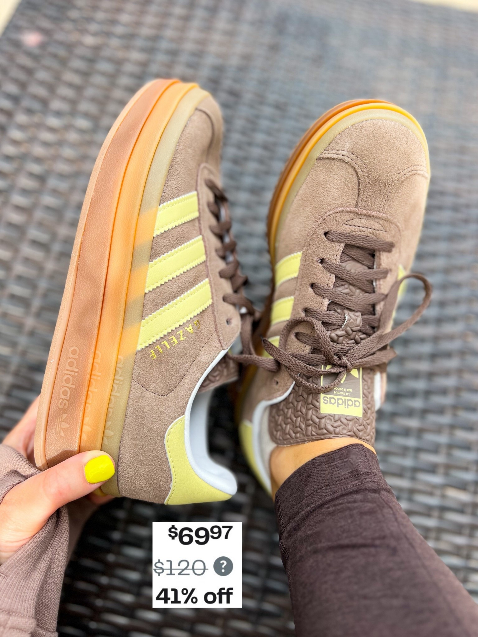 $70!!!! This pair I’m rocking almost every day - the most comfy sneakers. Size down!! I’m 8.5 and wearing 8 in these. Adidas Gazelle Bold Platform Sneakers - Gift idea for her | gift guide for a teenager girl - adidas is having sale up to 60% off!! 

#LTKHoliday #LTKootd #LTKGiftGuide