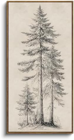 InSimSea Extra Large Framed Vertical Wall Art, Sketch Tree Decor, 20x40inch | Amazon (US)