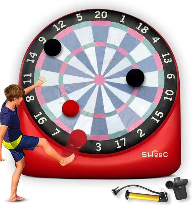 SWOOC Games - Giant Kick Darts (Over 6ft Tall) with 15+ Games Included - Jumbo Soccer Darts with ... | Amazon (US)