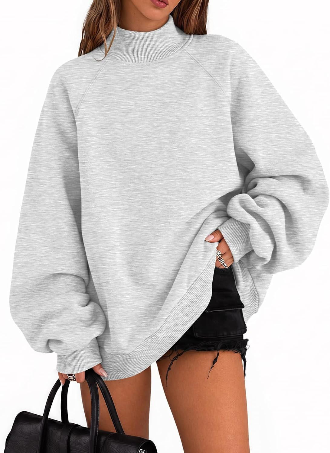 Trendy Queen Women’s Mock Neck Oversized Sweatshirts with Pockets | Amazon (US)
