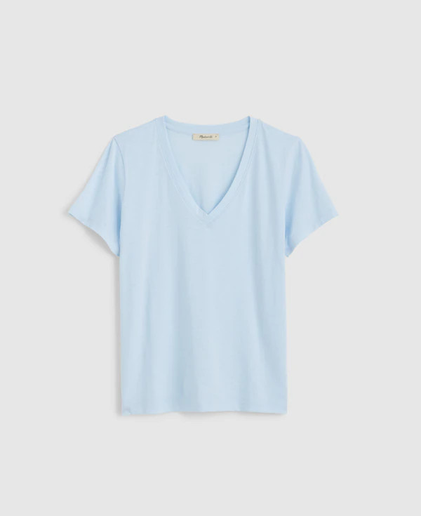 The Easy Crop V-Neck Tee in Soft Slub | Madewell