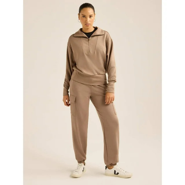 Scoop Women’s & Women's Plus Ultimate ScubaKnit Half Zip Sweatshirt, Sizes XS-4X | Walmart (US)