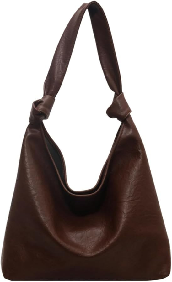 Vintage Slouchy Shoulder Hobo Bags for Women Trendy Soft PU Leather Clutch Purse Totes Handbags | Amazon (US)