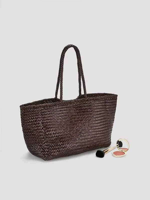 Ellyla Amora Large East West Woven Tote - Brown | Very (UK)