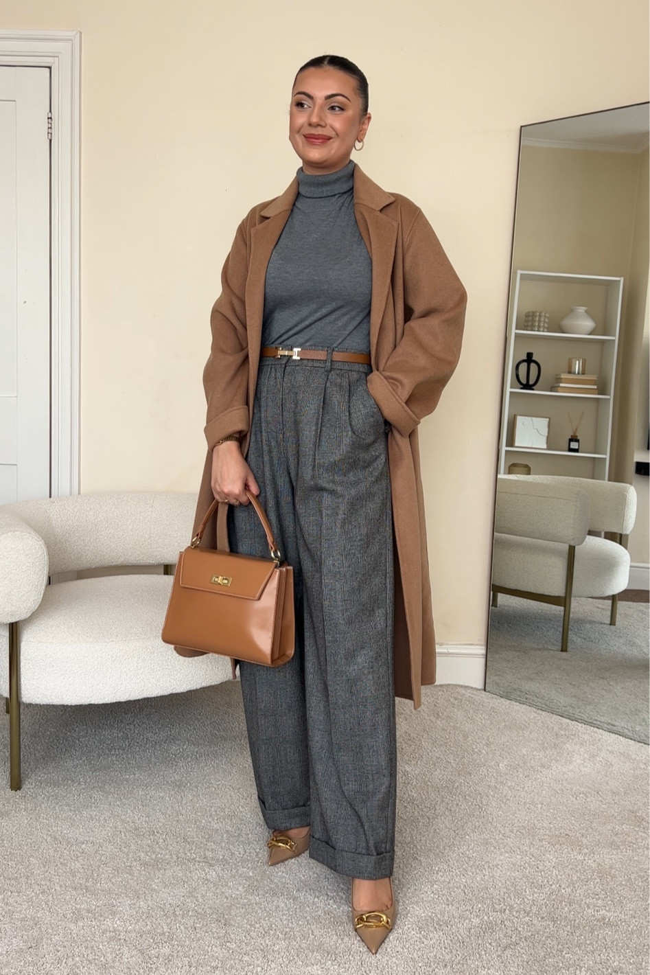 Autumn workwear outfit.
Top is from Mango, wearing size M.
Coat is from Mango, wearing size S.
Trousers are from Lily Silk, wearing size UK14.
Heels are from Zara.
Bag is from M&S.

#LTKfindsunder100 #LTKeurope #LTKstyletip