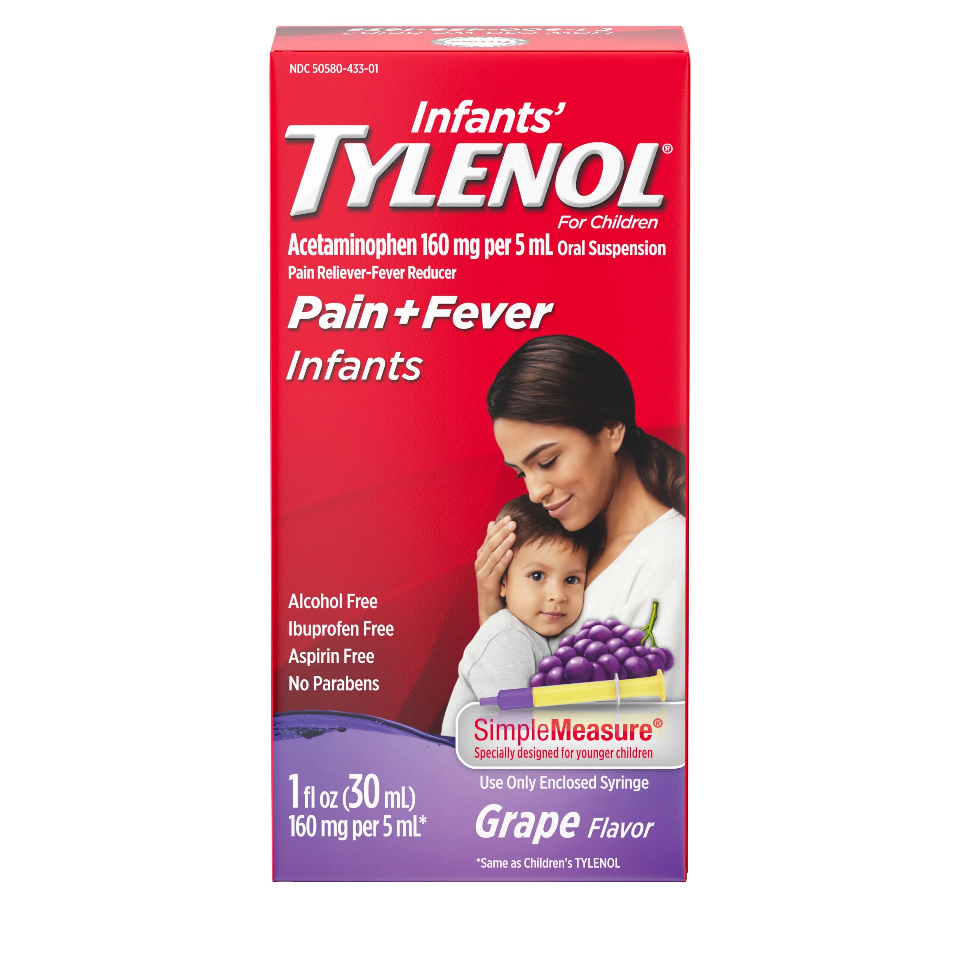 Infants' Tylenol Acetaminophen Liquid Medicine, Grape, 1 fl. oz | Walmart (US)