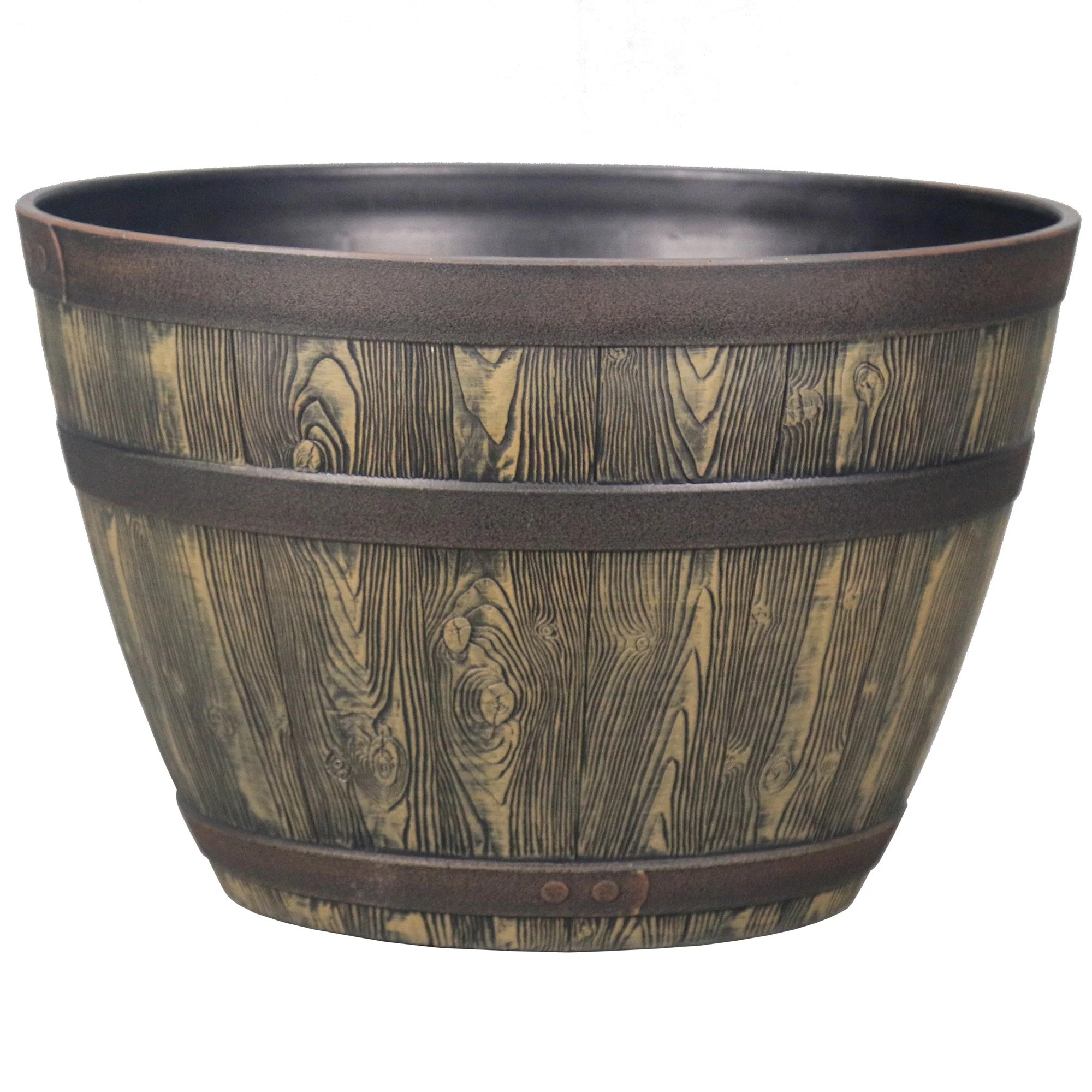 Better Homes & Gardens 20 inch Whiskey Barrel Planter, Recycled Resin - Walmart.com | Walmart (US)