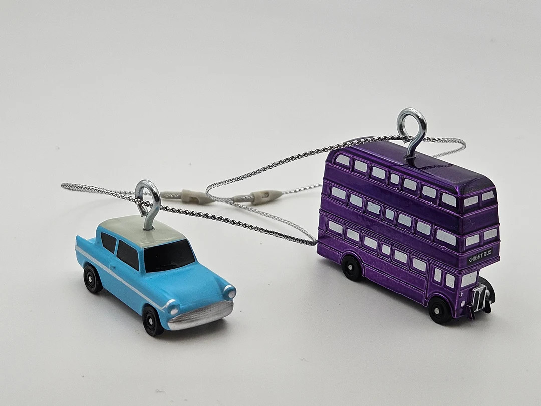 Harry Potter Metal Mini Tree Ornament Set: Knight Bus & 1959 Ford Anglia - Etsy | Etsy (US)