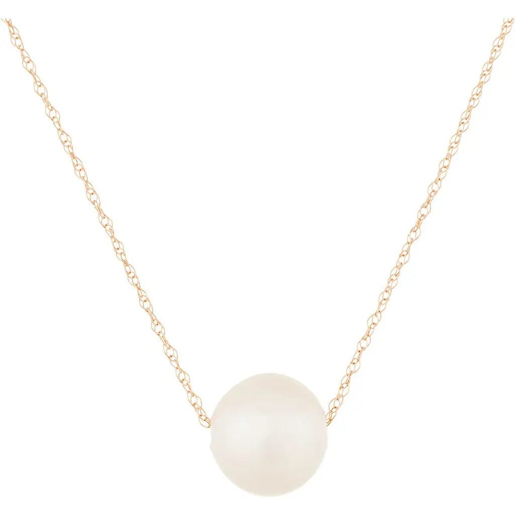 SPLENDID PEARLS 14K Rose Gold 10-11mm Freshwater Pearl Pendant Necklace in Natural White at Nordstrom Rack | Nordstrom Rack