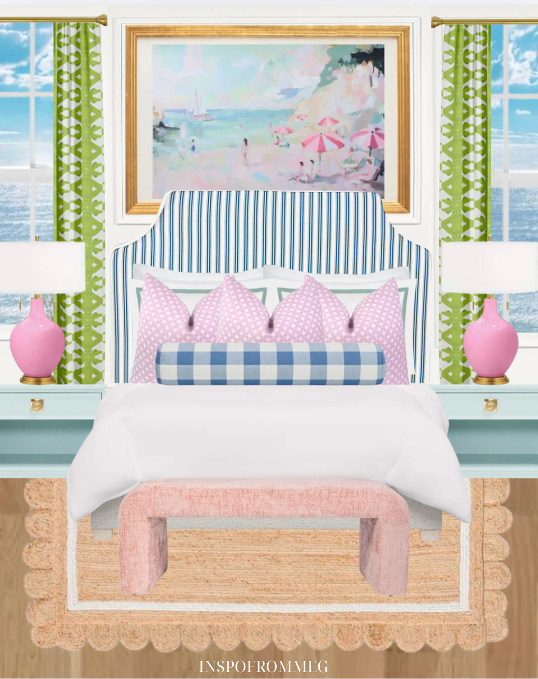 bedroom decor, colorful bedroom, preppy bedroom decor, grandmillennial style, chinoiserie decor, coastal grandma aesthetic, pink and blue bedroom, statement headboard, striped headboard, blue stripe headboard, layered pillows, pillow stack inspo, bolster pillow, gingham bolster pillow, patterned pillows, mix and match patterns, bed styling, feminine bedroom, southern style decor, classic home decor, traditional bedroom, cottage bedroom, chic bedroom, aesthetic bedroom, cozy bedroom, home inspo, bedroom inspo, LTK home, target home, amazon finds, pottery barn style, serena and lily style, lilly pulitzer home vibe, colorful decor, pattern mixing, nightstand styling, bedside table decor, pink lamp, blue nightstand, gold accents, dorm inspo, dorm room decor, college apartment decor, sorority girl decor, university of alabama, bama dorm, college bedroom, apartment decor, home styling ideas 

 

#LTKU #LTKHome #LTKSaleAlert