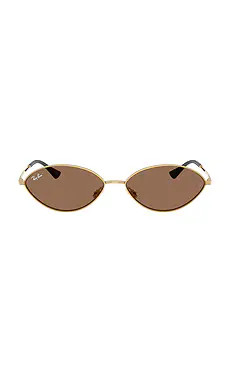 Ray-Ban Kai Oval Sunglasses in Gold from Revolve.com | Revolve Clothing (Global)