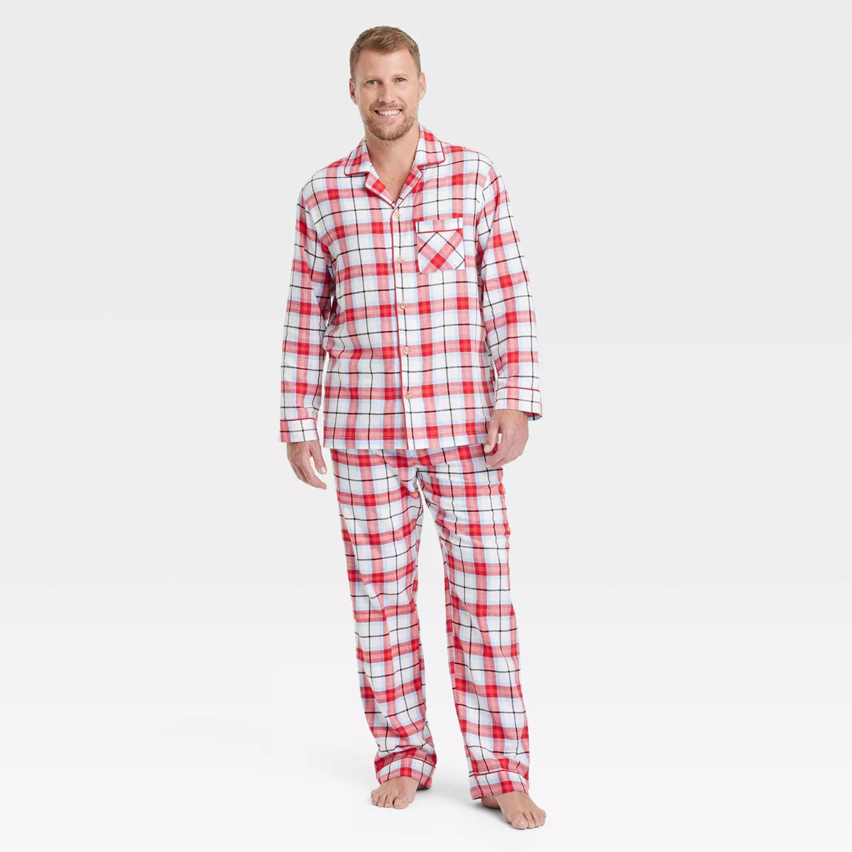Men's Plaid Flannel Holiday Matching Family Pajama Set - Wondershop™ White | Target