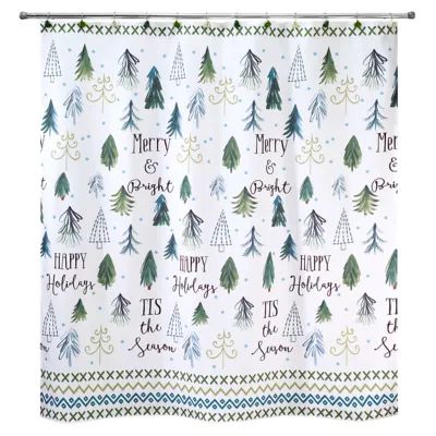 Avanti 72-Inch Square Christmas Trees Shower Curtain | Bed Bath & Beyond | Bed Bath & Beyond