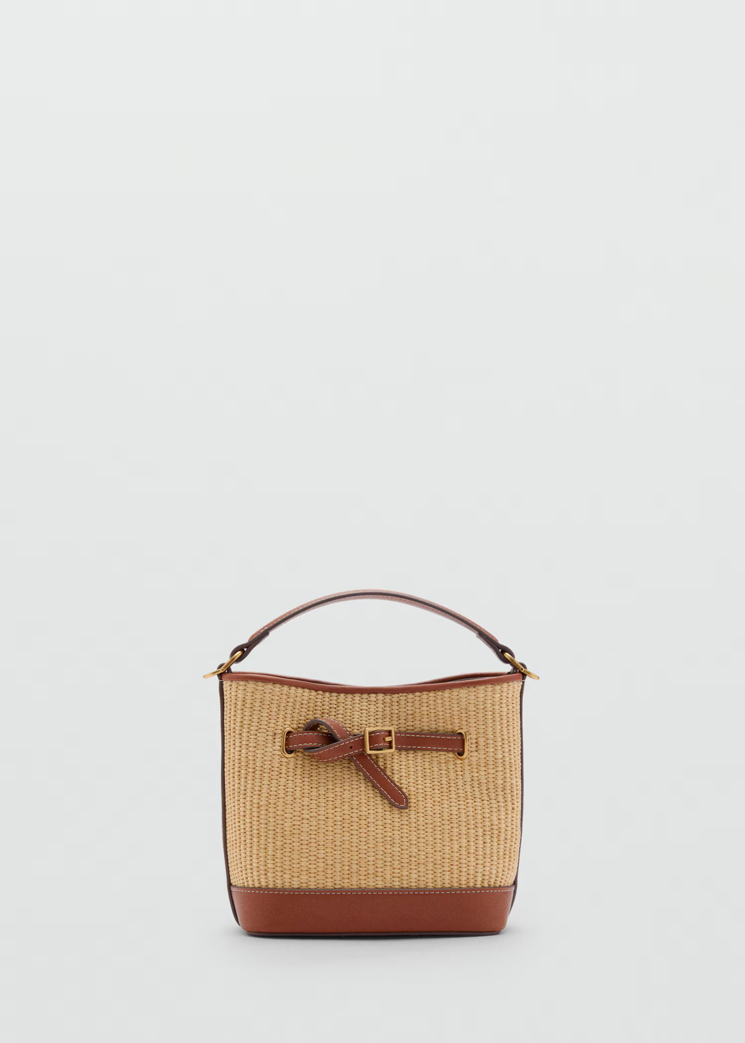 Raffia-effect bucket bag - Women | MANGO USA | Mango (US/MX/AU)