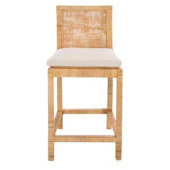 Safavieh Tojo Natural/White 23.62-in H Counter height Bar Stool Lowes.com | Lowe's
