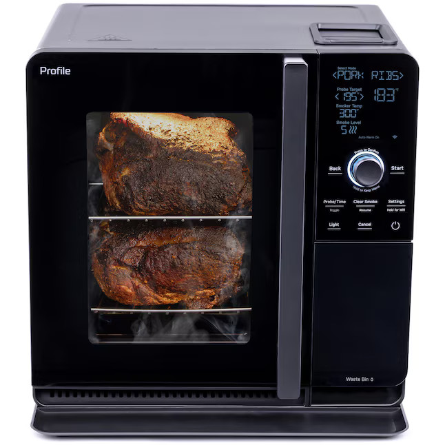 GE Profile Indoor 2.1 cu ft 293-Sq. in Black Smart Electric Smoker | Lowe's