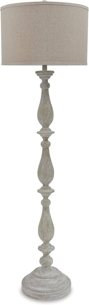 Signature Design by Ashley Bernadate Cottage 61" Candlestick Design Floor Lamp, Whitewash | Amazon (US)