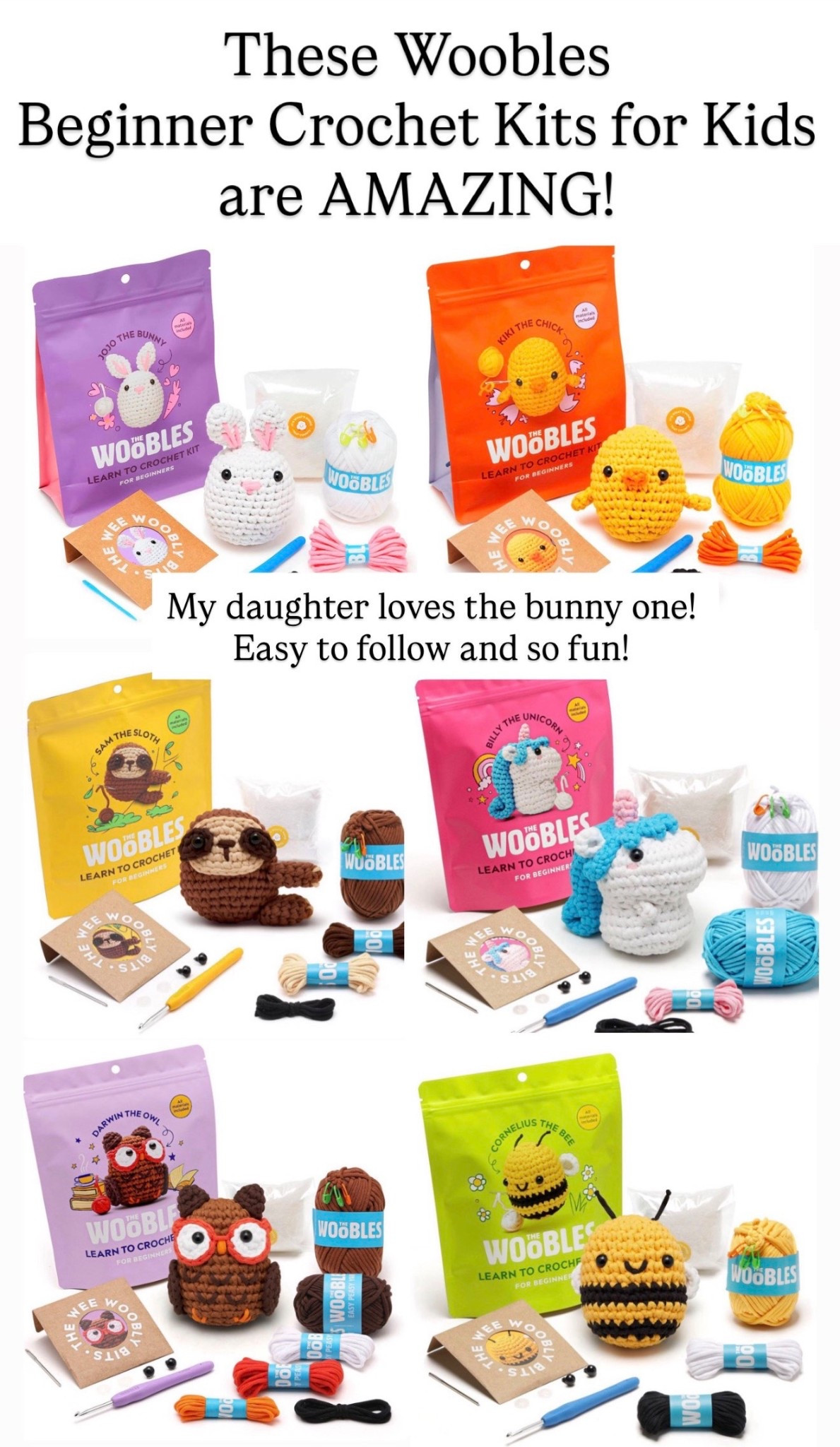 The cutest beginner crochet kits for kids 🩷💜

#LTKKids