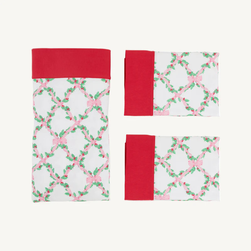 Sleep Tight Sheet Set - T.B.B.C. Holly Day with Richmond Red | The Beaufort Bonnet Company