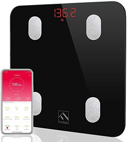 FITINDEX Bluetooth Body Fat Scale, Smart Wireless BMI Bathroom Weight Scale Body Composition Moni... | Amazon (US)