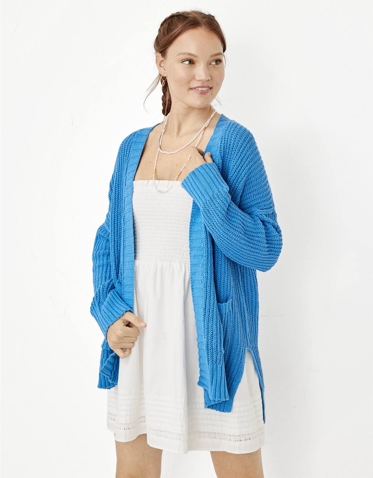 AE Long-Sleeve Knit Cardigan | American Eagle Outfitters (US & CA)