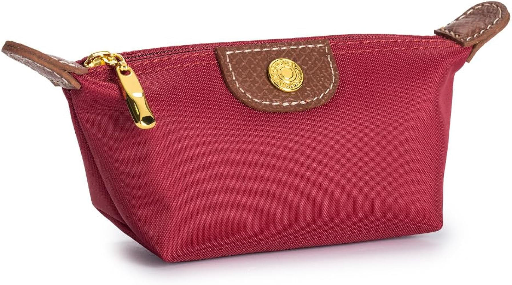 Womens Unique Change Purse Vintage Nylon Zip Coin Wallet Mini Bag (Wine Red) | Amazon (US)